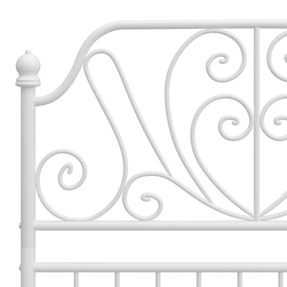 Bed Frame | White | Powder-coated metal | Single | Durable | Bed Frame