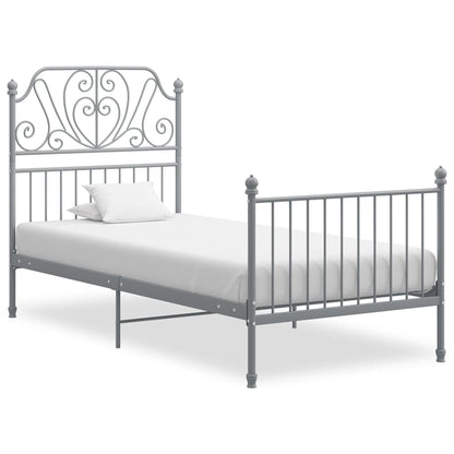 Bed Frame | Grey | Powder-coated metal | Single | Durable | Bed Frame