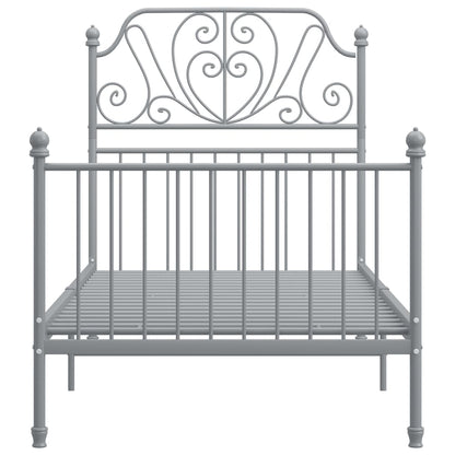 Bed Frame | Grey | Powder-coated metal | Single | Durable | Bed Frame
