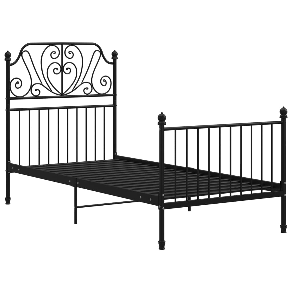 Bed Frame | Black | Powder-coated metal | Single |  Durable  | Bed Frame