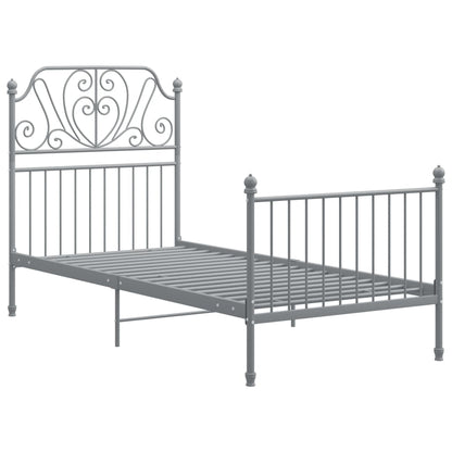 Bed Frame | Grey | Powder-coated metal | Single | Durable | Bed Frame