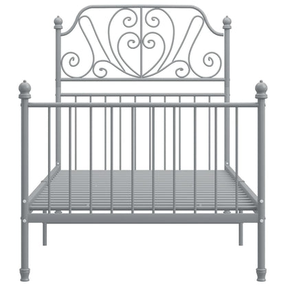 Bed Frame | Grey | Powder-coated metal | Single | Durable | Bed Frame