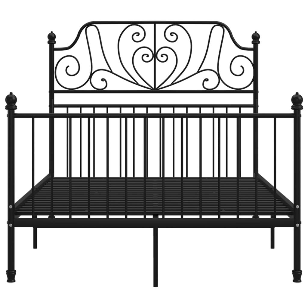 Bed Frame | Black | Powder-Coated Metal | 120x200 cm Mattress Size