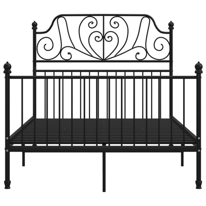 Bed Frame | Black | Powder-Coated Metal | 120x200 cm Mattress Size