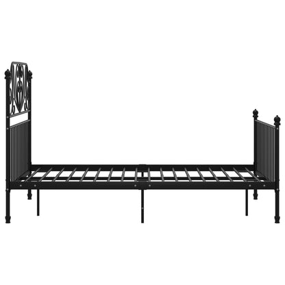 Bed Frame | Black | Powder-Coated Metal | 120x200 cm Mattress Size