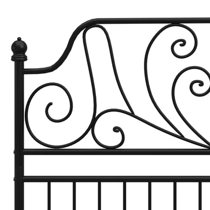 Bed Frame | Black | Powder-Coated Metal | 120x200 cm Mattress Size