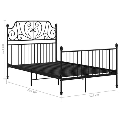 Bed Frame | Black | Powder-Coated Metal | 120x200 cm Mattress Size