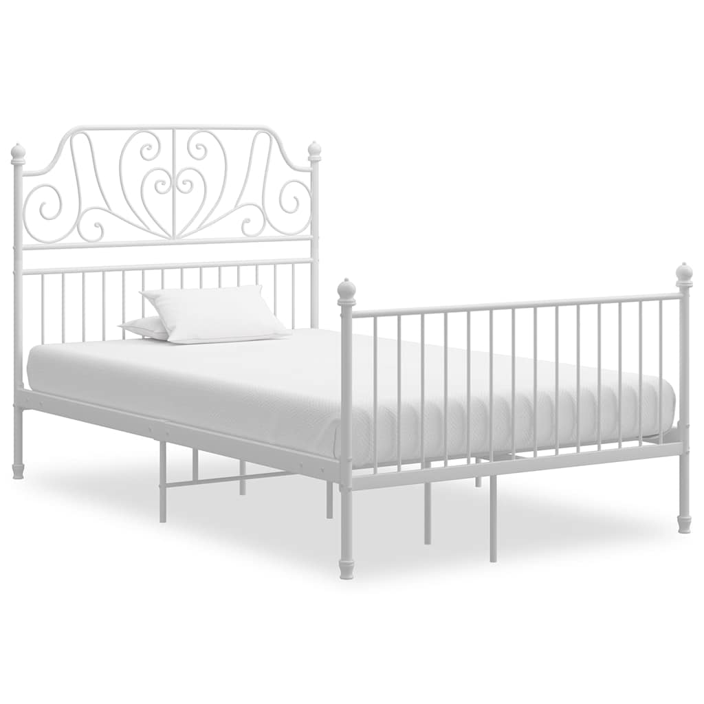 Bed Frame | White | Powder-coated metal | Double |  Durable  | Bed Frame