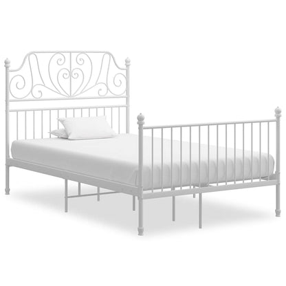 Bed Frame | White | Powder-coated metal | Double |  Durable  | Bed Frame