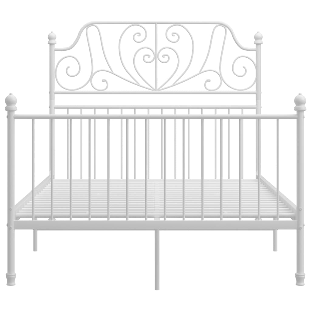 Bed Frame | White | Powder-coated metal | Double |  Durable  | Bed Frame