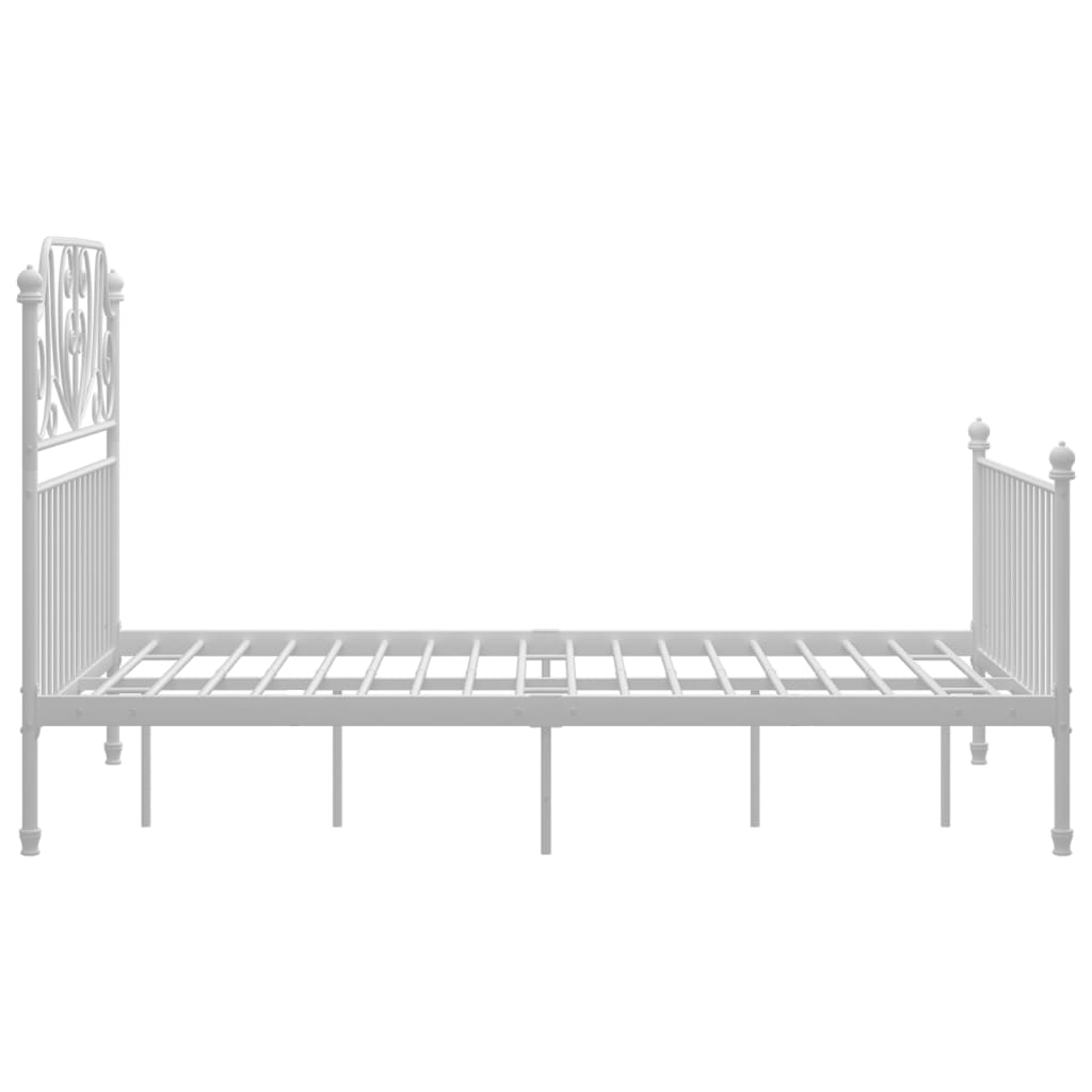Bed Frame | White | Powder-coated metal | Double |  Durable  | Bed Frame
