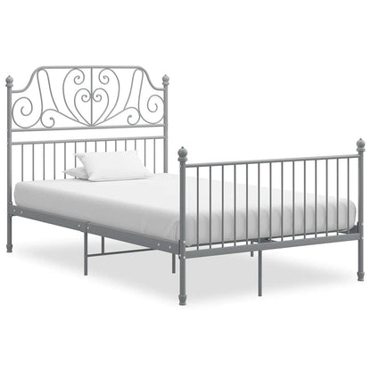 Grey Bed Frame | Powder-coated metal | Double | Durable | Bed Frame