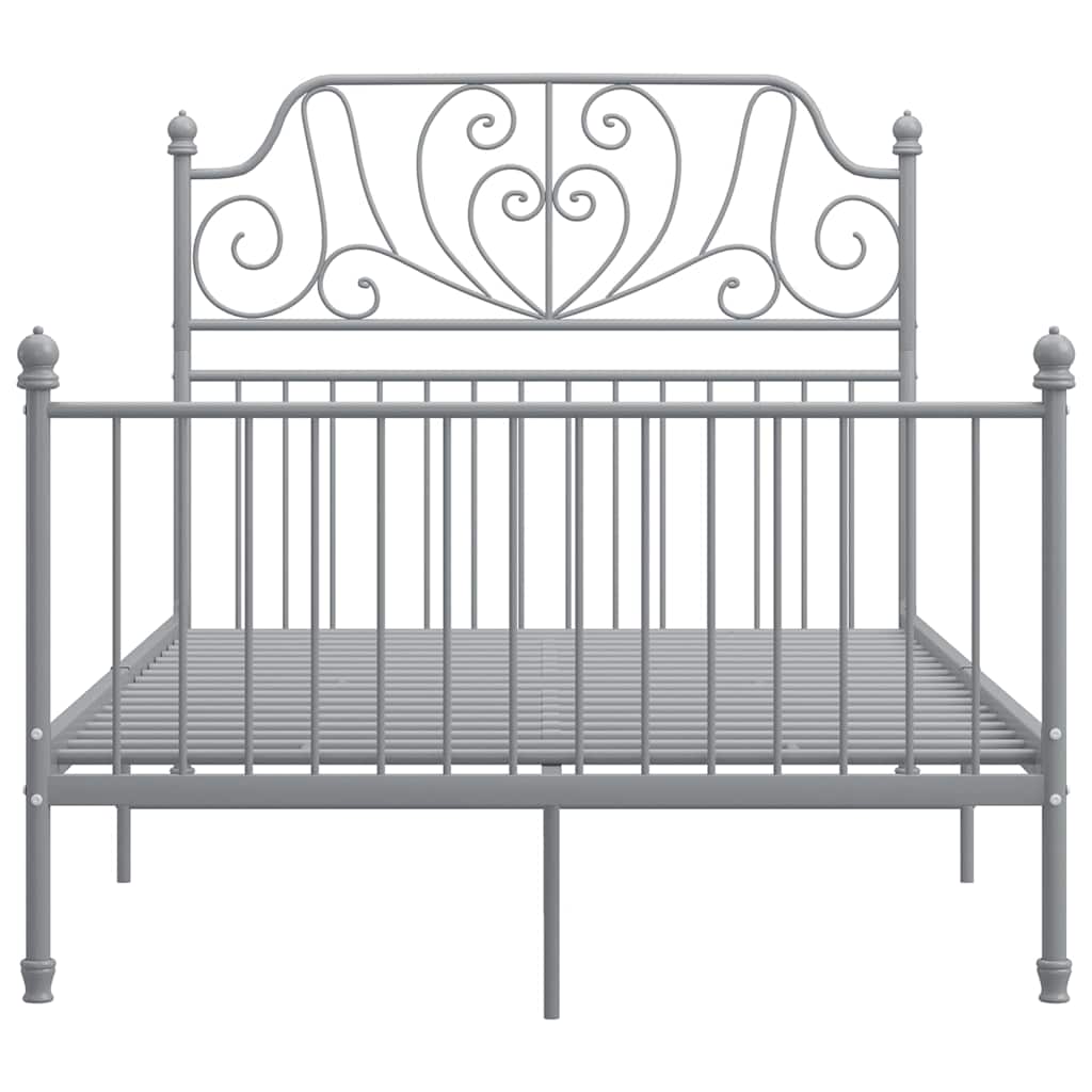 Grey Bed Frame | Powder-coated metal | Double | Durable | Bed Frame