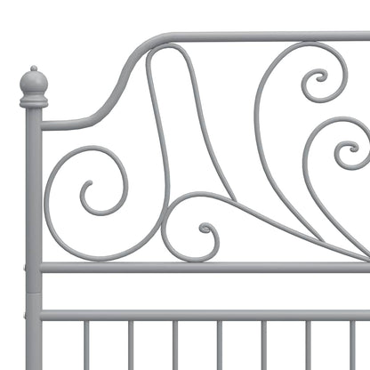 Grey Bed Frame | Powder-coated metal | Double | Durable | Bed Frame