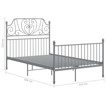 Grey Bed Frame | Powder-coated metal | Double | Durable | Bed Frame
