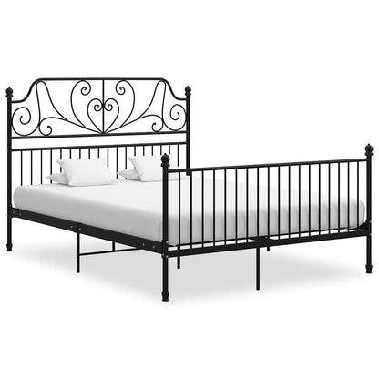 Bed Frame | Black | Powder-coated metal | Queen | Sleek | Bed Frame