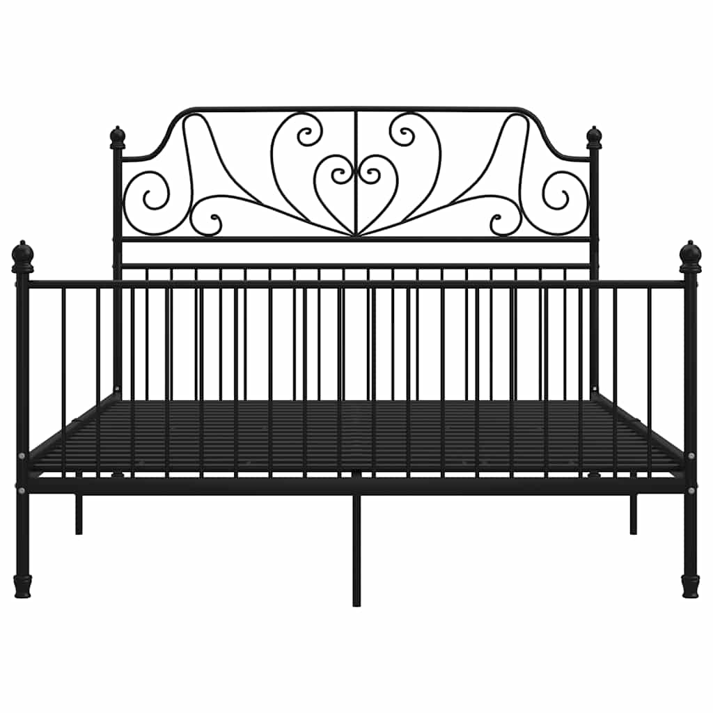 Bed Frame | Black | Powder-coated metal | Queen | Sleek | Bed Frame