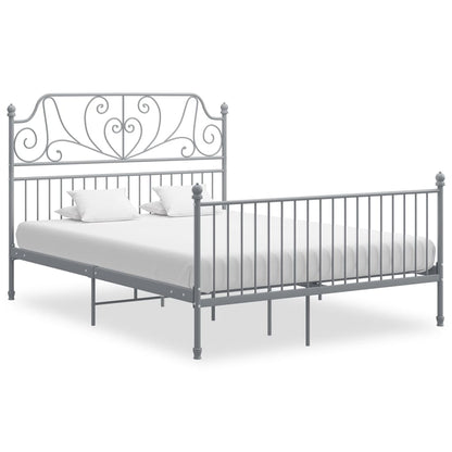 Bed Frame | Grey | Powder-coated metal | Double | Durable | Bed Frame