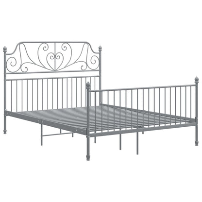 Bed Frame | Grey | Powder-coated metal | Double | Durable | Bed Frame