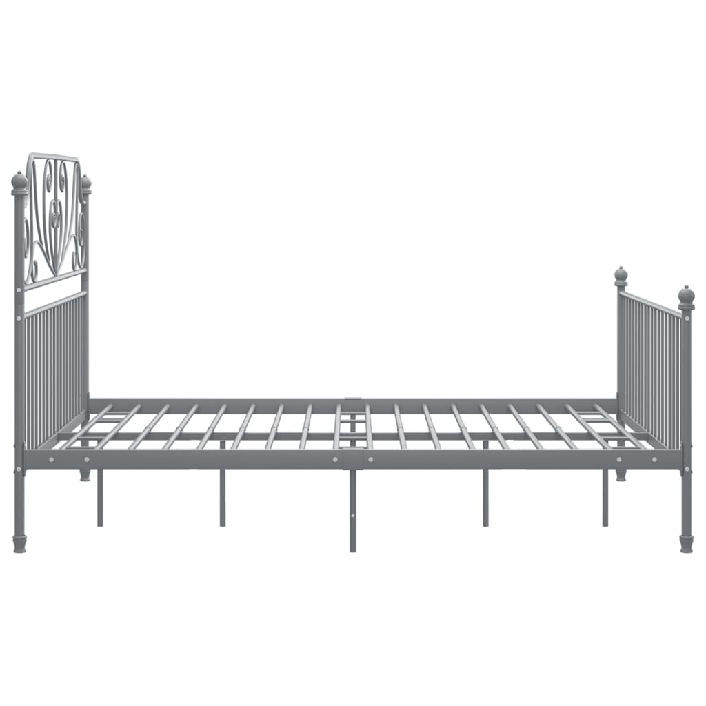 Bed Frame | Grey | Powder-coated metal | Double | Durable | Bed Frame