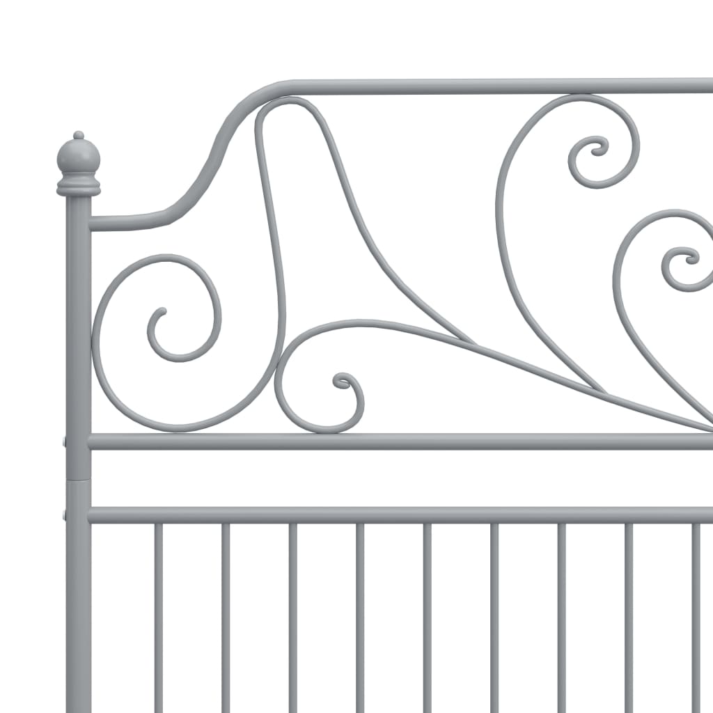 Bed Frame | Grey | Powder-coated metal | Double | Durable | Bed Frame