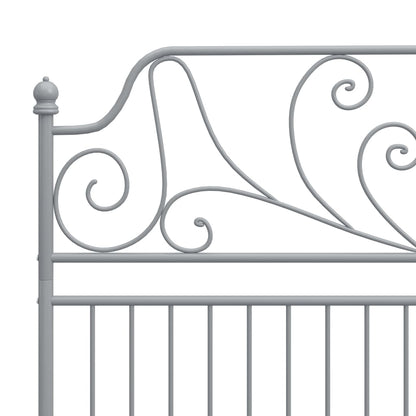 Bed Frame | Grey | Powder-coated metal | Double | Durable | Bed Frame