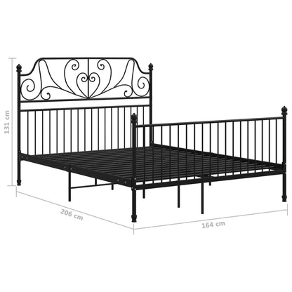 Bed Frame | Black | Powder-coated metal | Double |  Durable  | Bed Frame