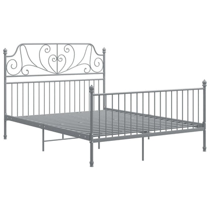 Bed Frame | Grey | Powder-coated metal | Double | Durable | Bed Frame