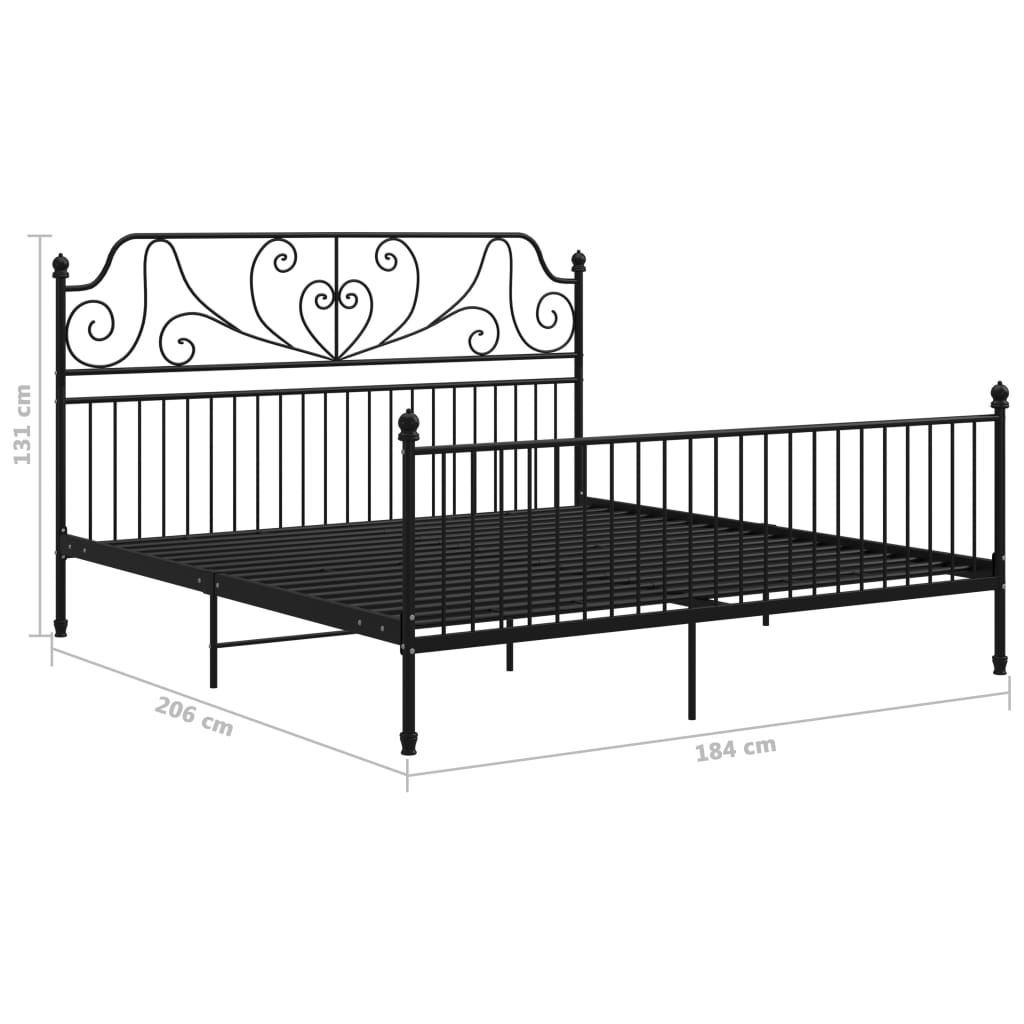 Bed Frame | Black | Powder-coated metal | Super King | Durable