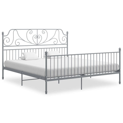 Bed Frame | Grey | Powder-coated metal | Super King | Durable | Bed Frame