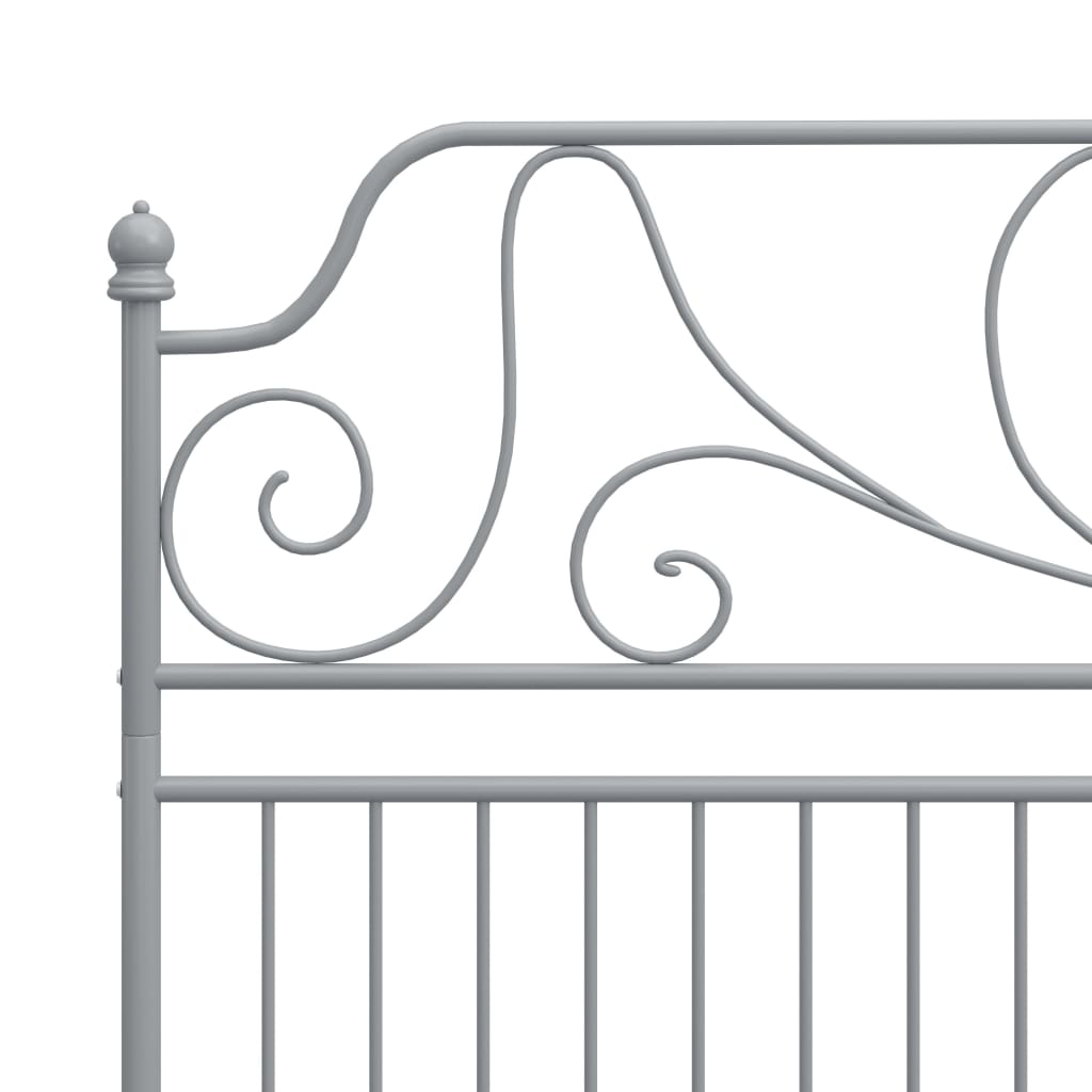 Bed Frame | Grey | Powder-coated metal | Super King | Durable | Bed Frame