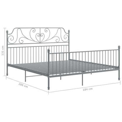 Bed Frame | Grey | Powder-coated metal | Super King | Durable | Bed Frame