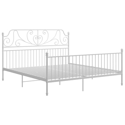 Bed Frame | White | Powder-coated metal | Double | Durable | Bed Frame