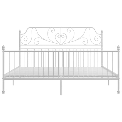 Bed Frame | White | Powder-coated metal | Double | Durable | Bed Frame