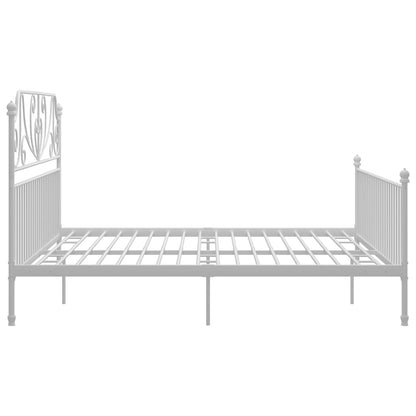 Bed Frame | White | Powder-coated metal | Double | Durable | Bed Frame