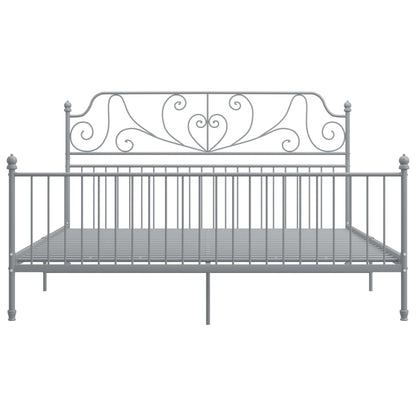 Bed Frame without Mattress Grey Metal 200x200 cm