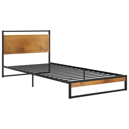 Bed Frame | Black | Powder-coated metal, Melamine coated MDF | Single