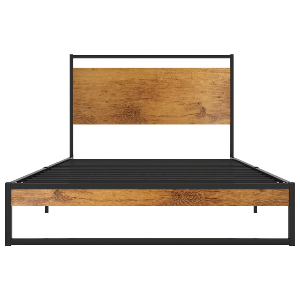 Bed Frame | Black | Powder-coated metal, Melamine coated MDF | Single