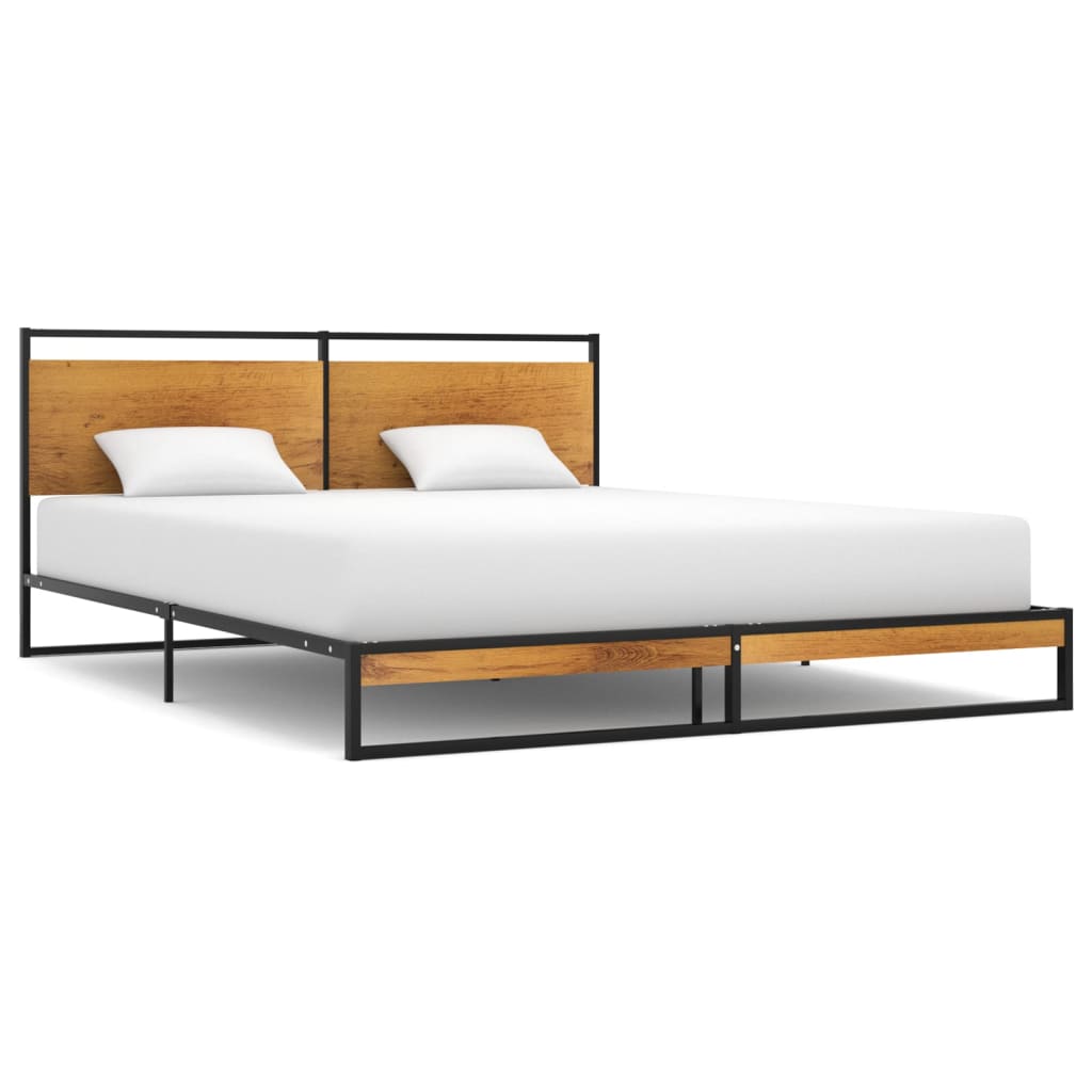 Bed Frame | Black | Powder-coated metal, MDF | 140x200 | Modern