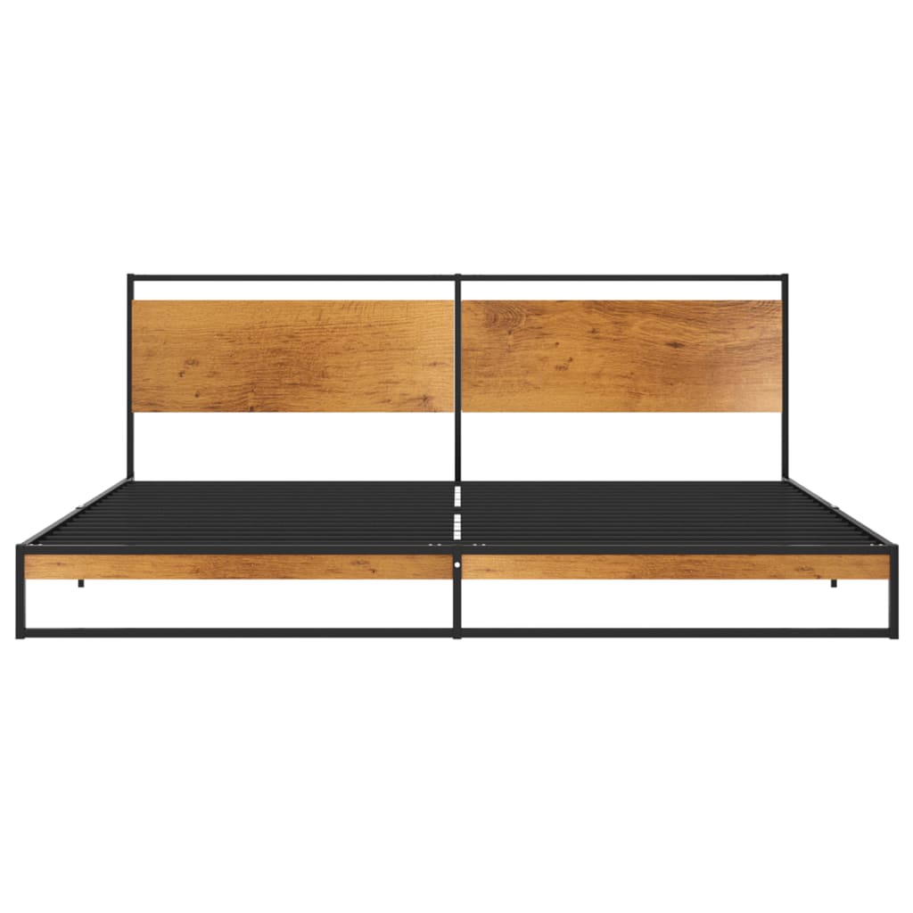 Bed Frame | Black | Powder-coated metal, melamine coated MDF