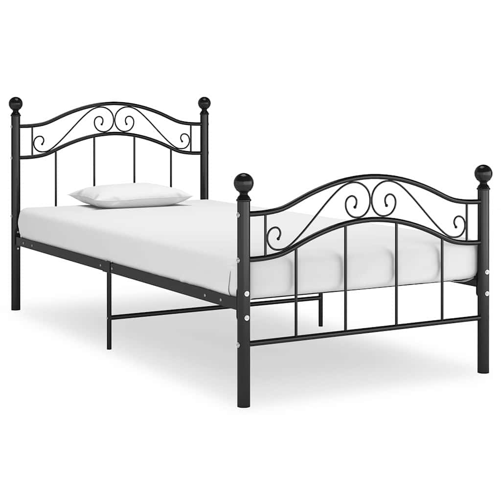 Bed Frame | Black | Powder-coated metal | Single |  Durable  | Bed Frame