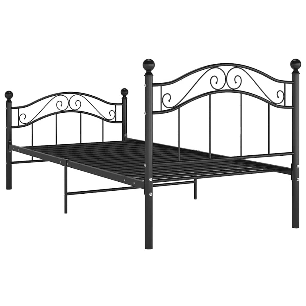 Bed Frame | Black | Powder-coated metal | Single |  Durable  | Bed Frame
