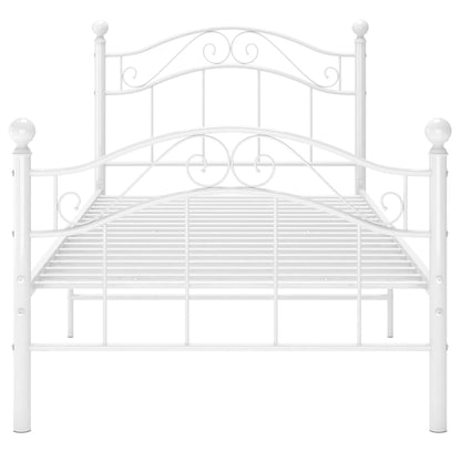 Bed Frame | White | Powder-coated metal | Single | Durable | Bed Frame