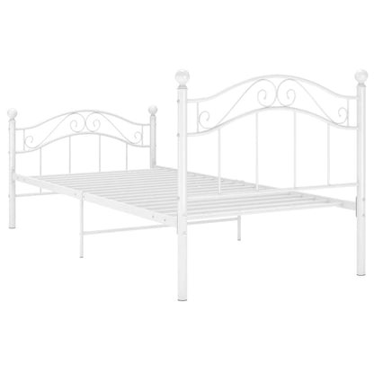 Bed Frame | White | Powder-coated metal | Single | Durable | Bed Frame