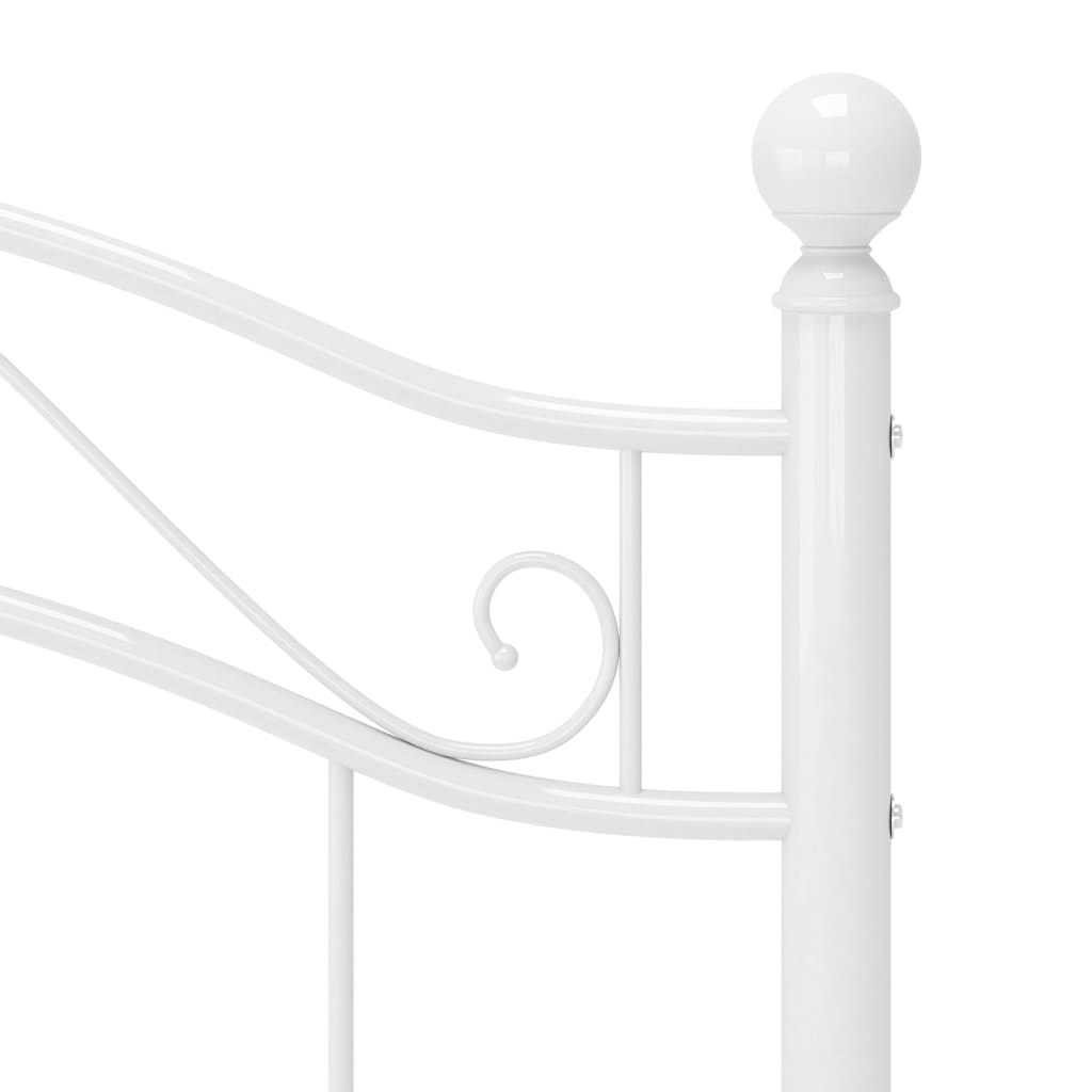 Bed Frame | White | Powder-coated metal | Single | Durable | Bed Frame