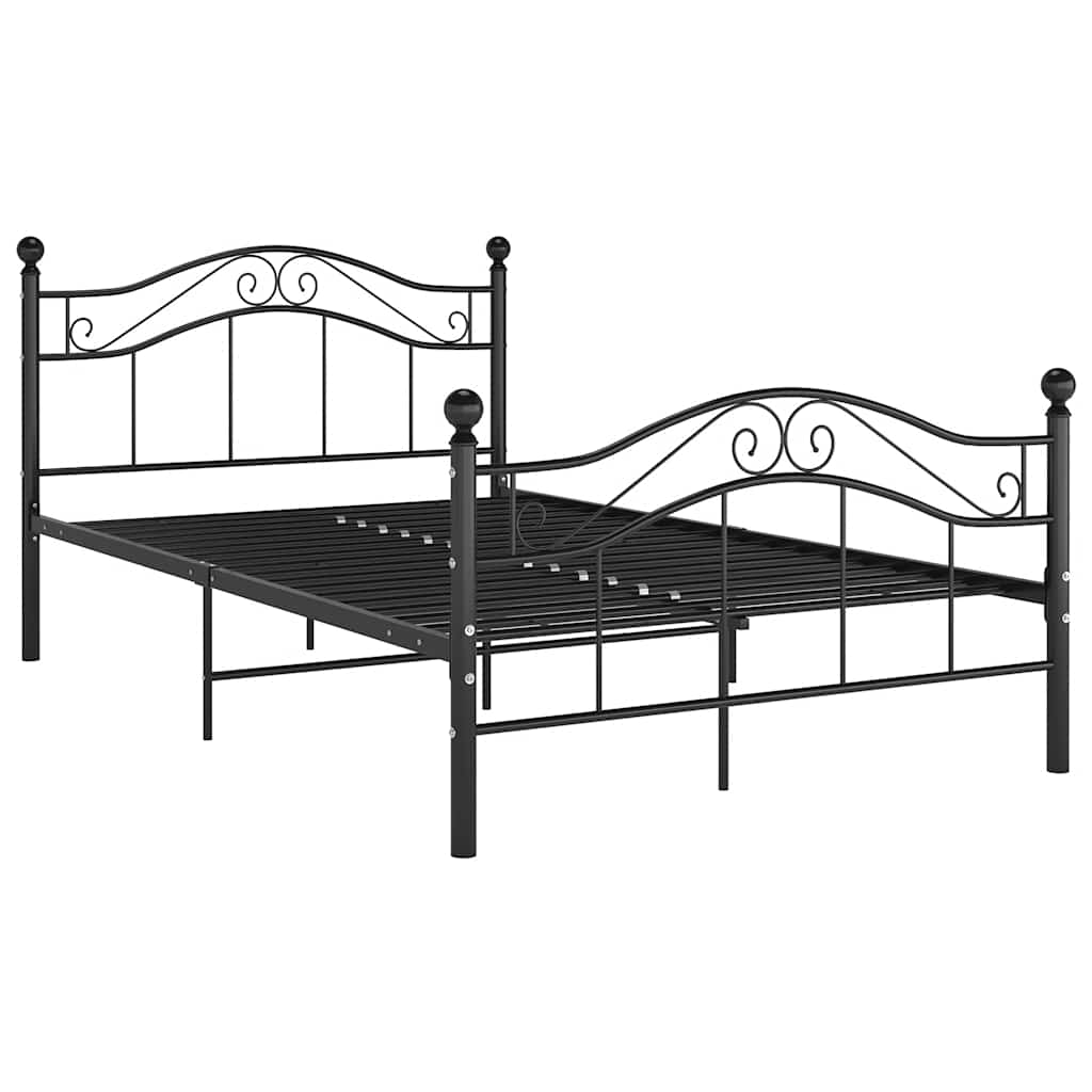 Bed Frame | Black | Powder-coated metal | 120x200 cm | Bed Frame