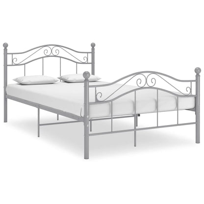 Bed Frame | Grey | Powder-coated metal | Double | Bed Frame | Rectangular