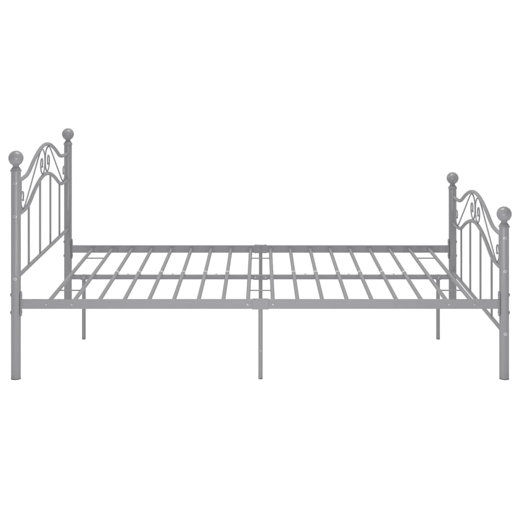 Bed Frame | Grey | Powder-coated metal | Double | Bed Frame | Rectangular