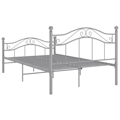 Bed Frame | Grey | Powder-coated metal | Double | Bed Frame | Rectangular