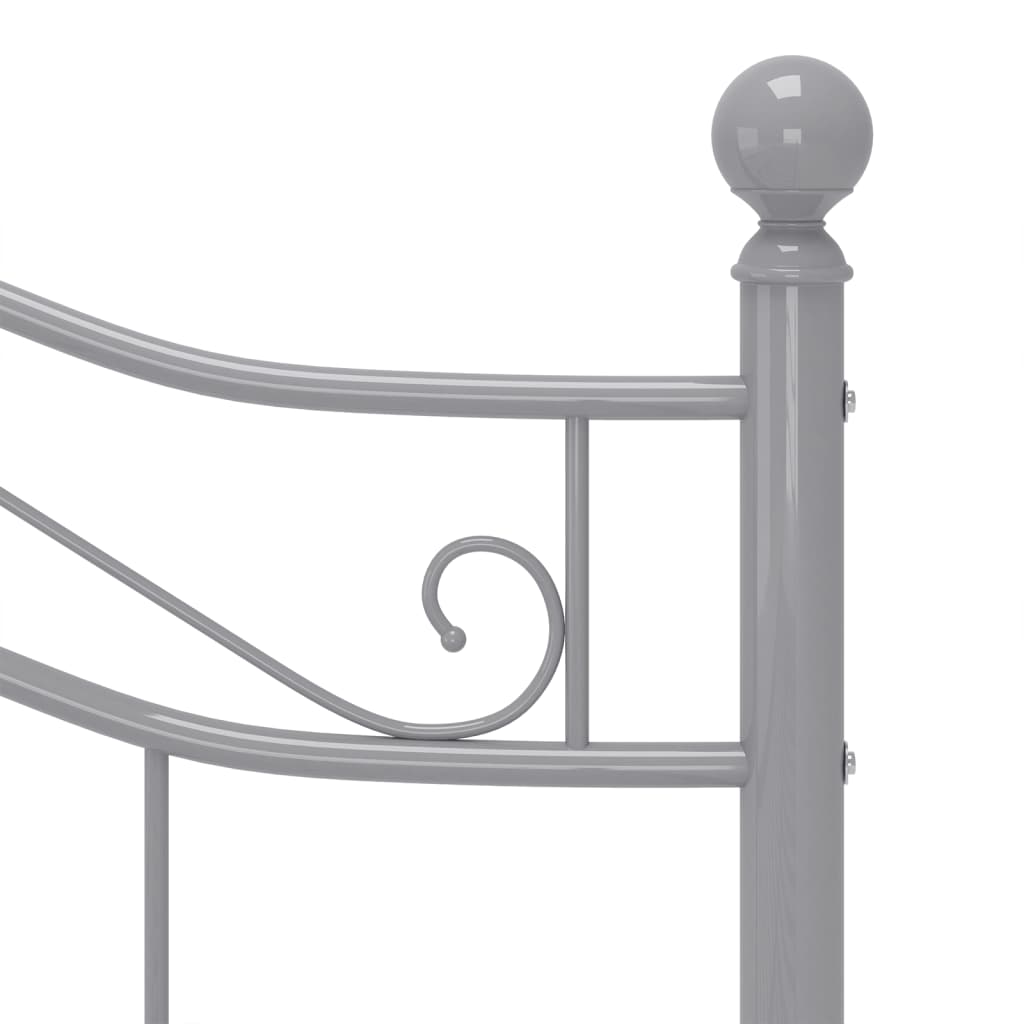 Bed Frame | Grey | Powder-coated metal | Double | Bed Frame | Rectangular